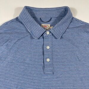 Faherty Polo Shirt Mens Large Striped Short Sleeve Blue Pink